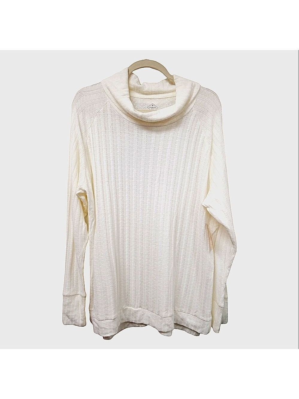 St. John's Bay Ivory Sweater Cowl Neck long Sleeve Size XXL